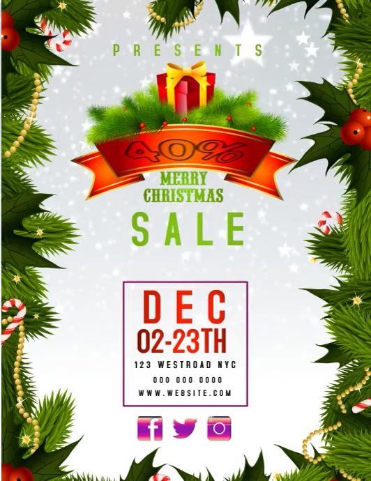 christmas sale flyer video template