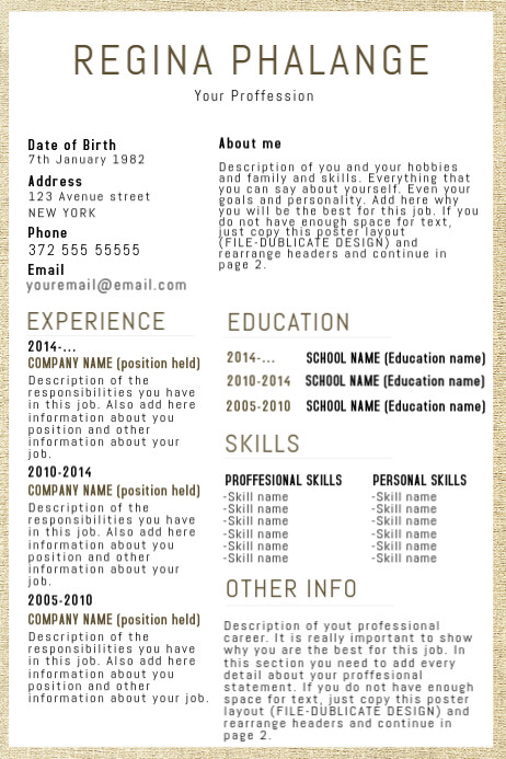 free resume template | postermywall