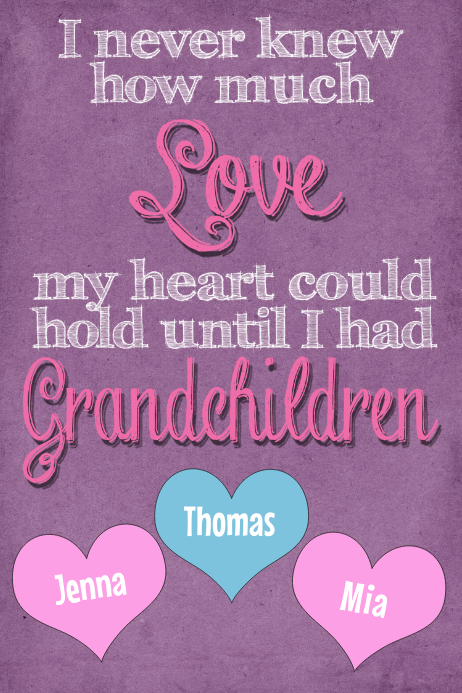 grandma grandchildren personalized gift print poster family