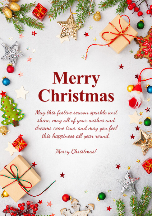 merry christmas greeting card din tree gifts