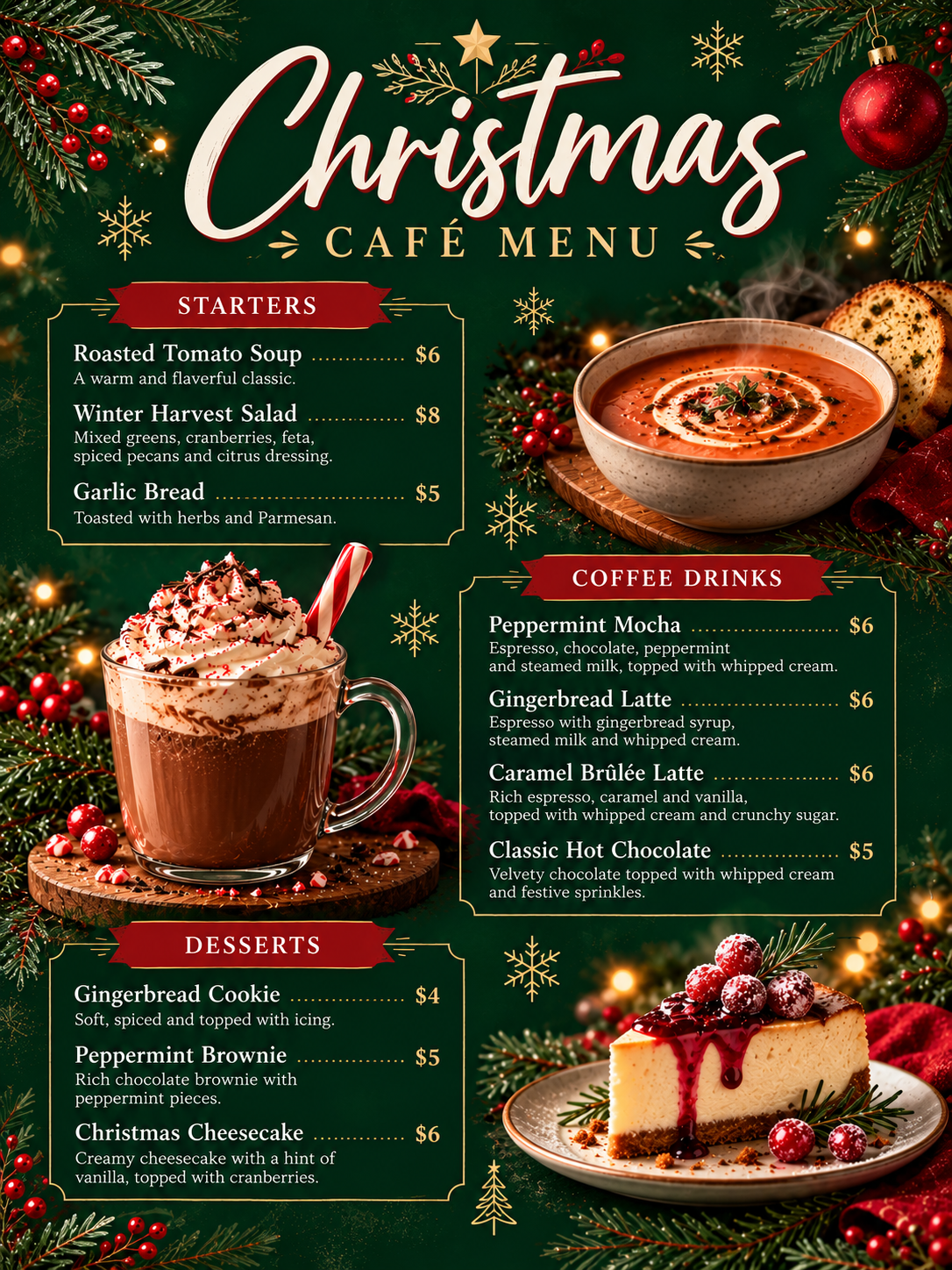Christmas Cafe Menu board