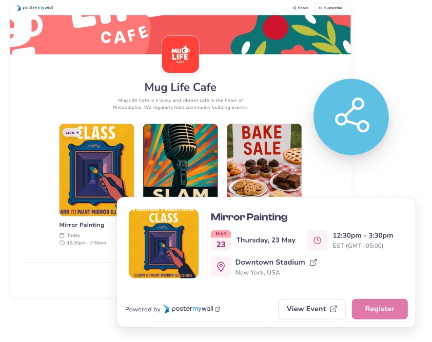Spotlight your events with a shareable calendar