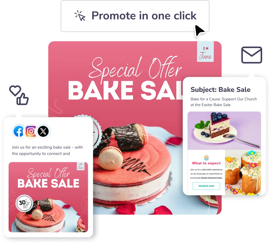 Promote your event in one click