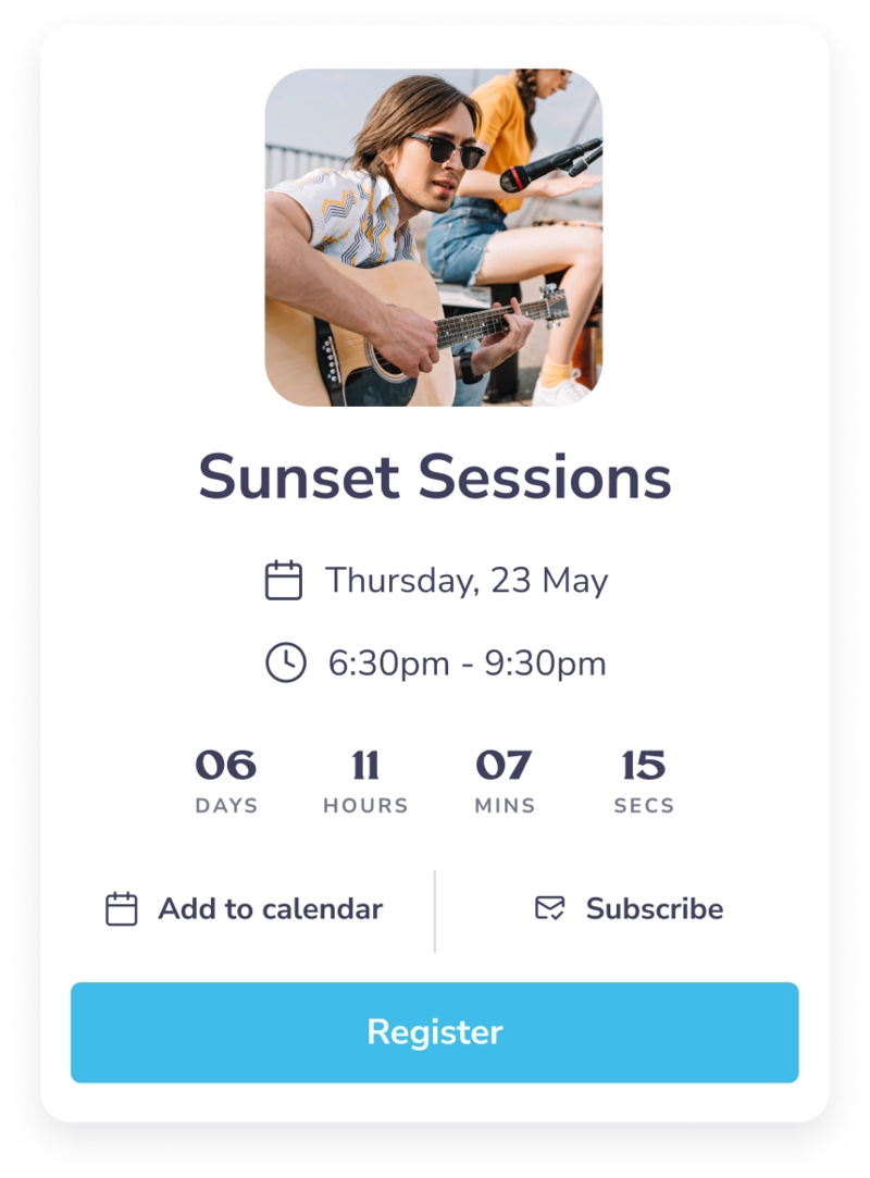 How to create an event page for your show