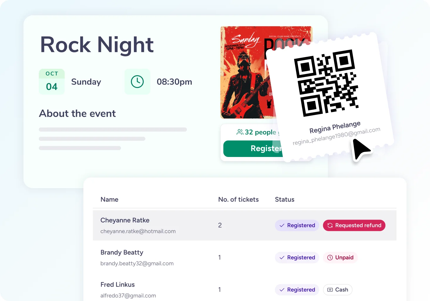 Sell tickets, right from your event page