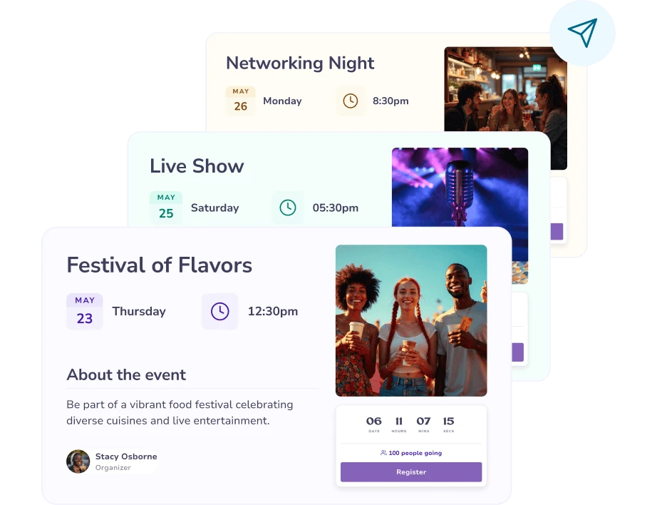 Draw attendees with free event landing pages