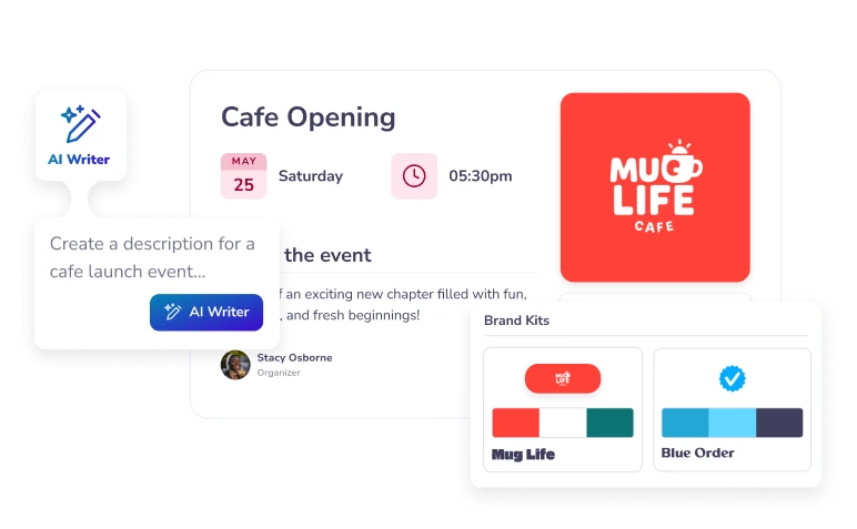 Customize event landing pages