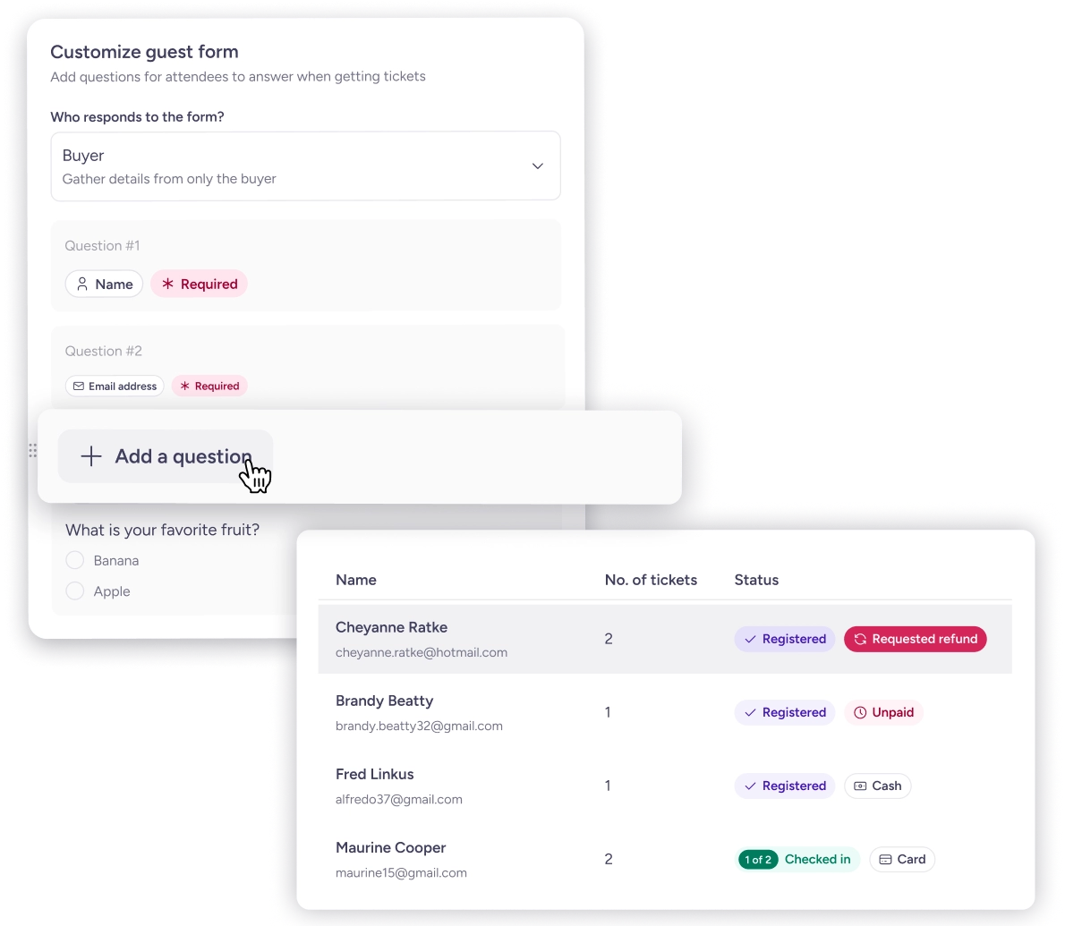 Recueillez les informations de vos invités avec des formulaires personnalisés