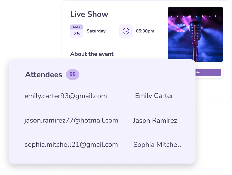 Track RSVPs on a simple dashboard