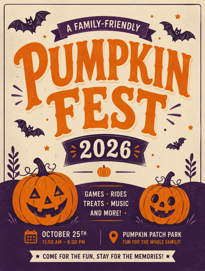 Pumpkin Fest 2026 carnival poster