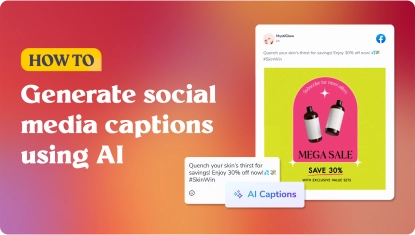Create captions with AI Writer