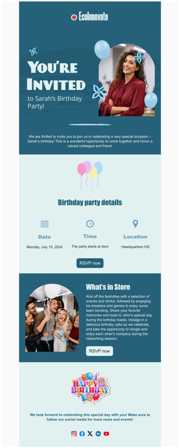 Announcement Email Template 'EcoInnovate' for Corporate | PosterMyWall