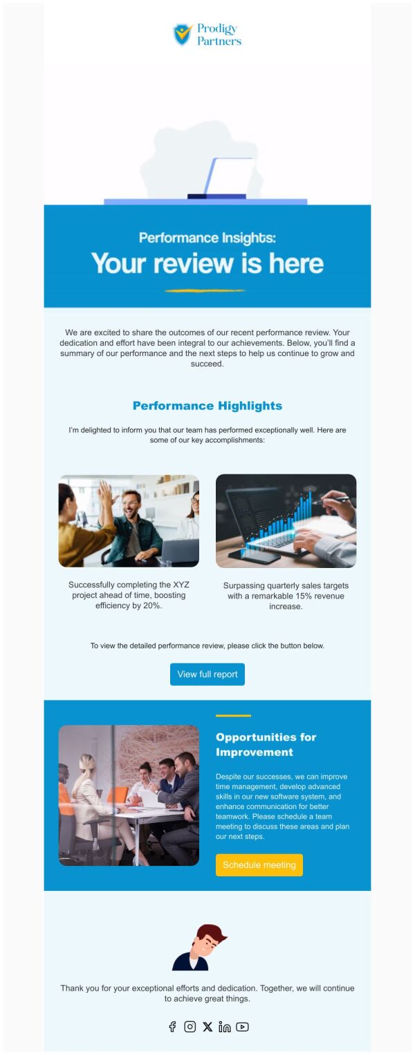 Announcement Email Template 'Prodigy Partners' for Corporate | PosterMyWall