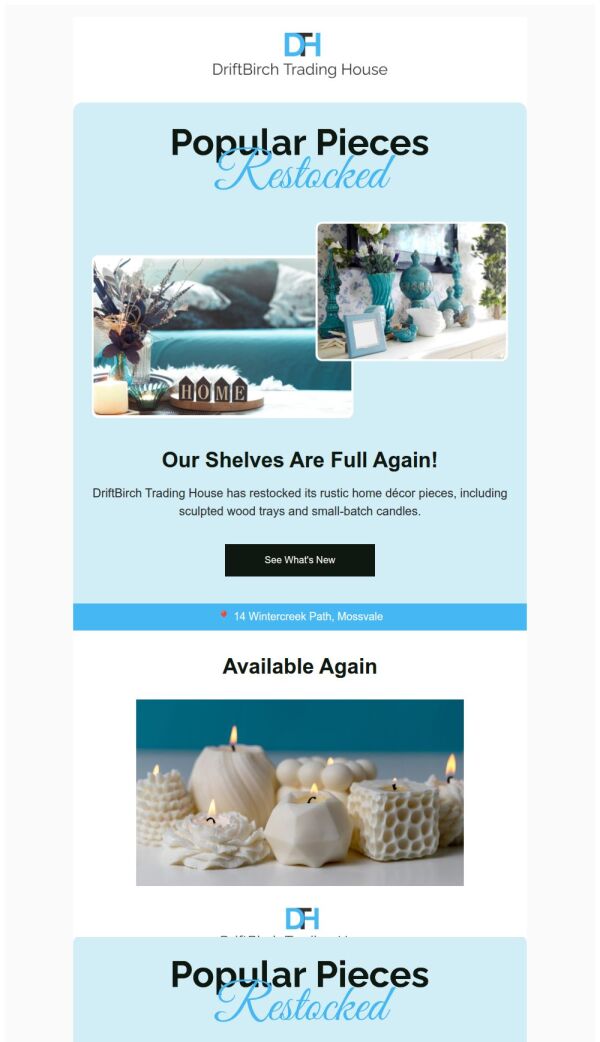 Back in stock Email Template 'Trading Tool' for Small Business