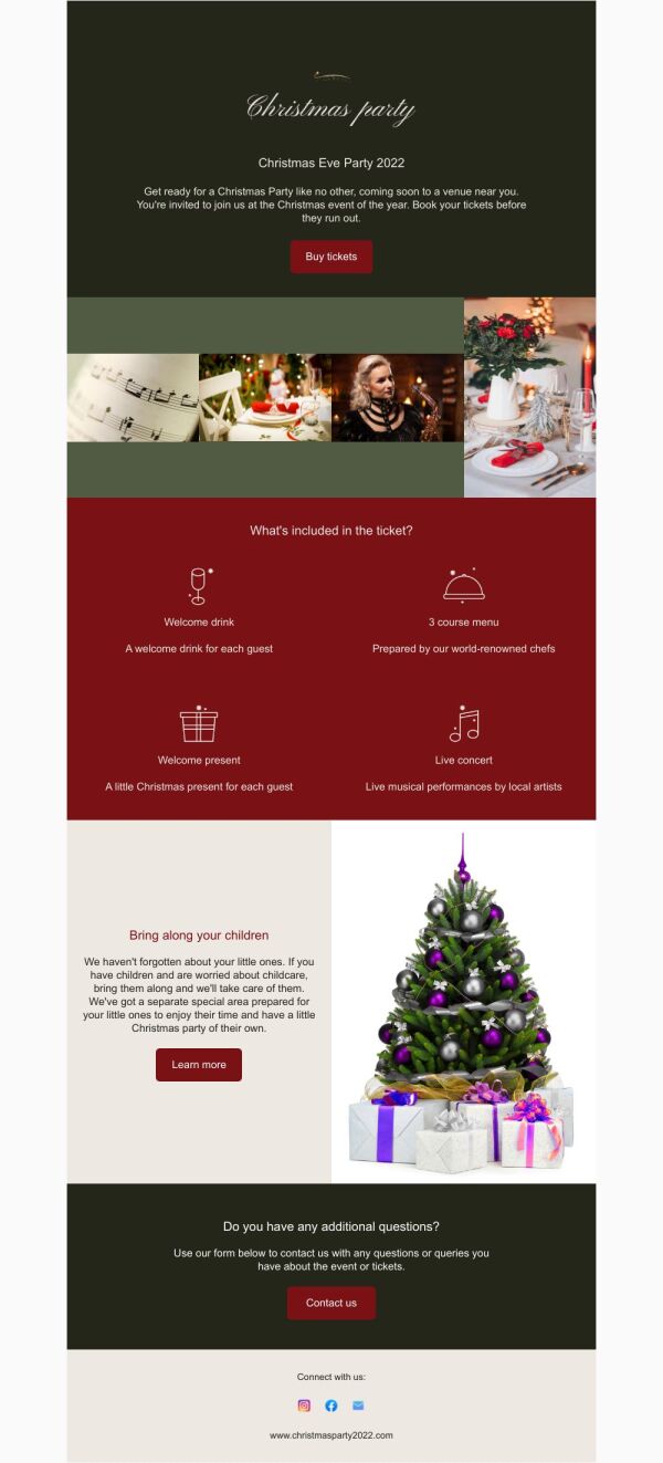 Coming Soon Email Template 'Christmas Event' for Party PosterMyWall