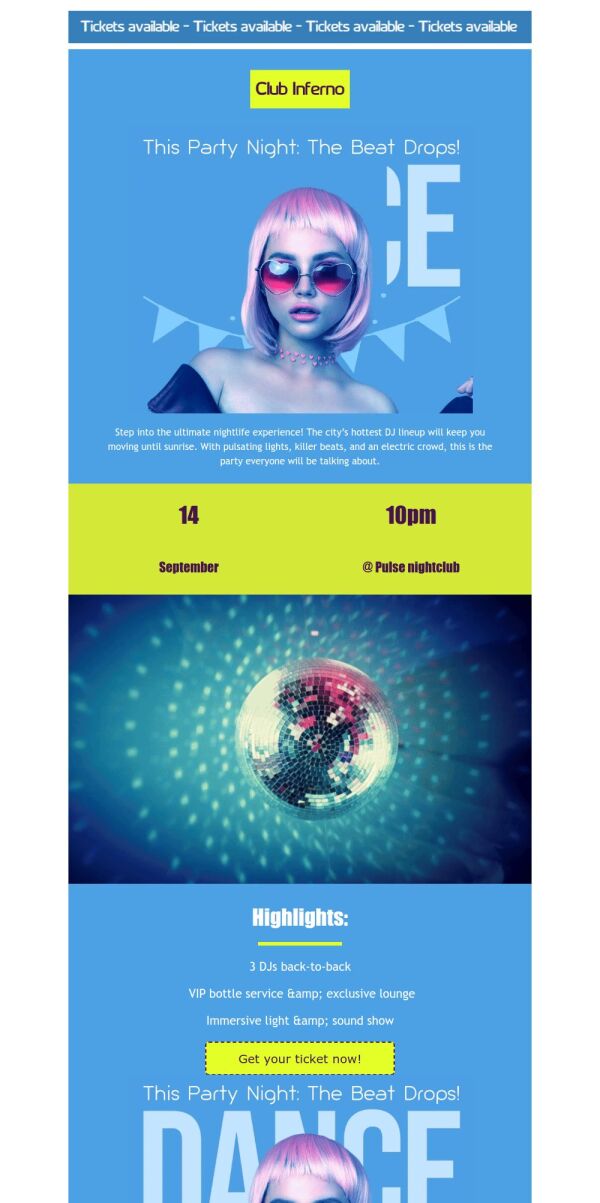 Event Promotion Email Template 'Beat Drops' for Party | PosterMyWall