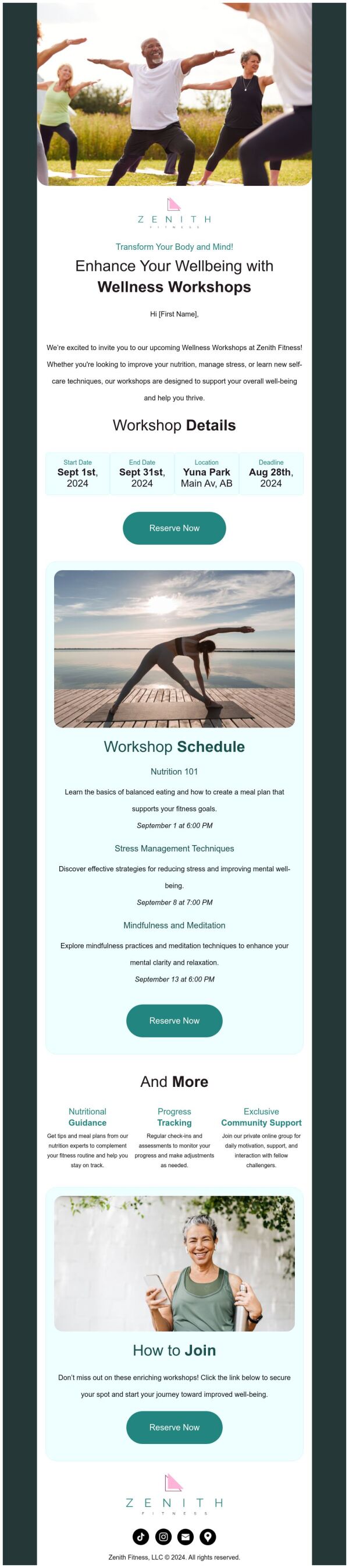 Event Promotion Email Template 'Body and Mind' for Fitness | PosterMyWall