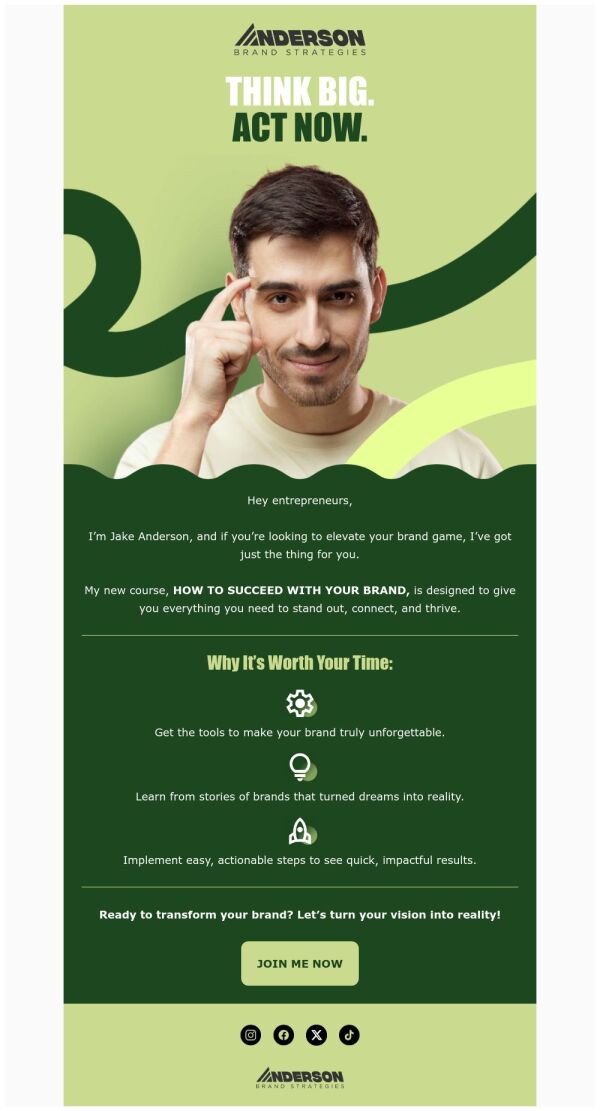 Event Promotion Email Template 'Brand Strategies' for Speaker ...