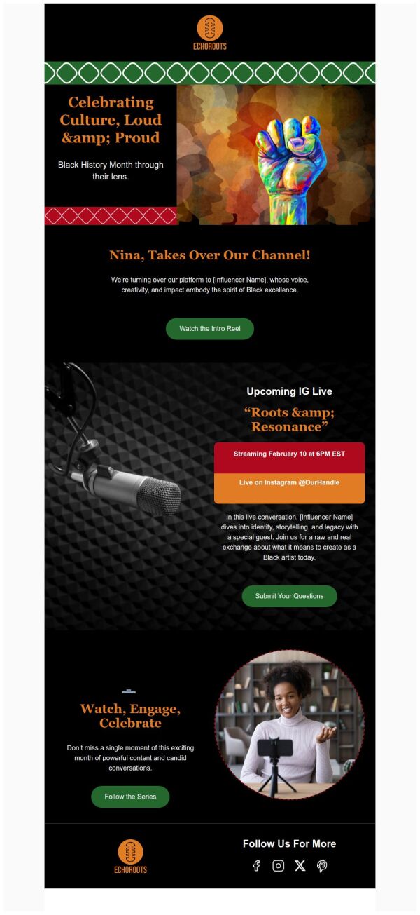 Event Promotion Email Template 'Celebrating Culture' for Black History ...