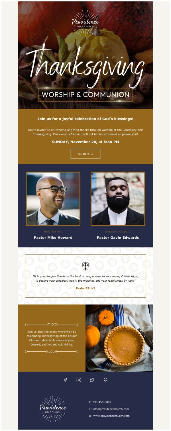 Event Promotion Email Template 'Celebration of God's Blessings' for ...