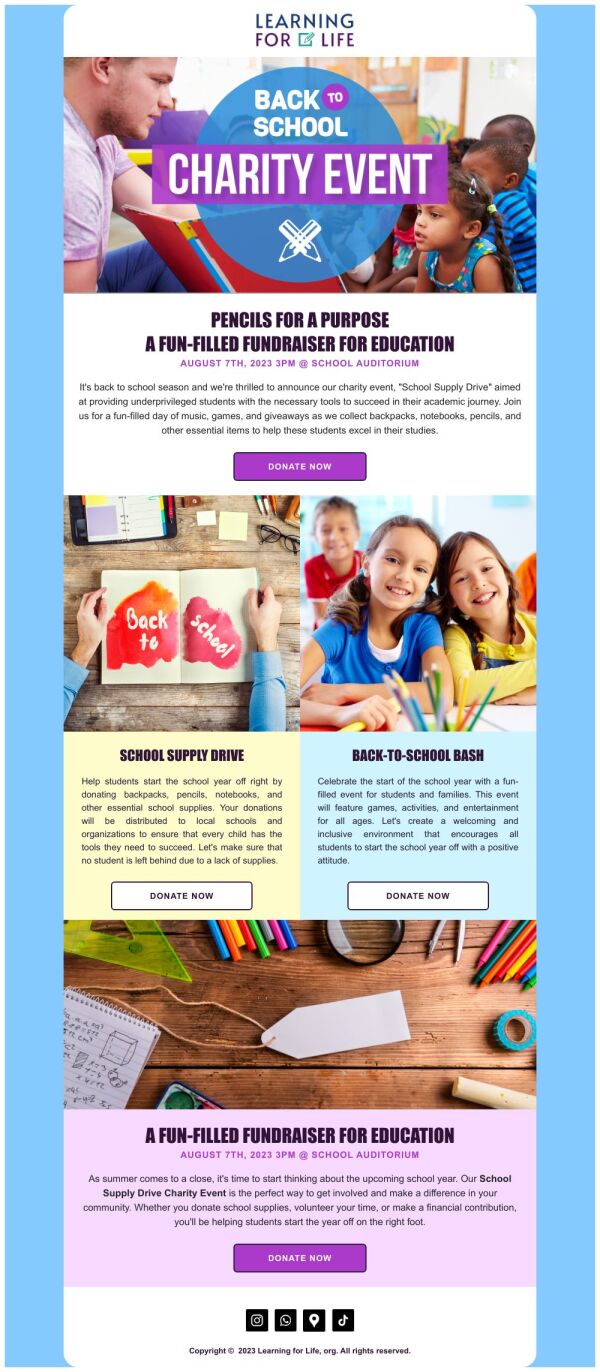 Event Promotion Email Template #39 Education Fundraiser #39 for Back to Event Promotion Email Template #39 Education Fundraiser #39 for Back to