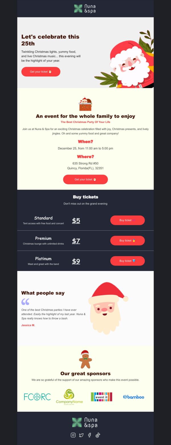 Event Promotion Email Template 'Family Party' for Christmas | PosterMyWall