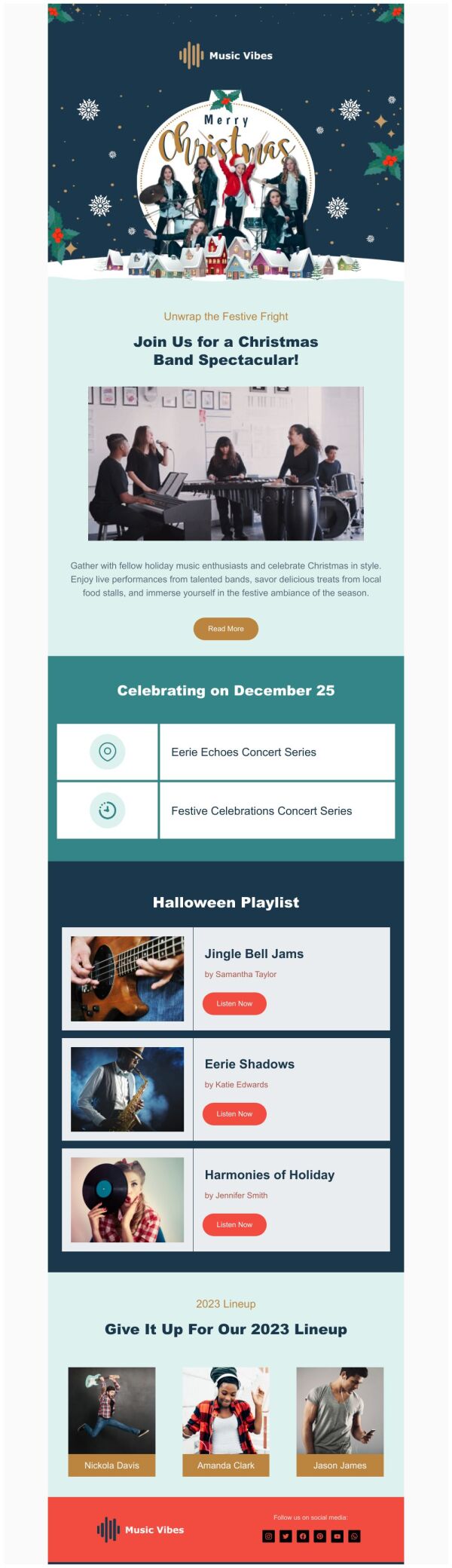 Event Promotion Email Template 'Festive Fright' for Christmas ...