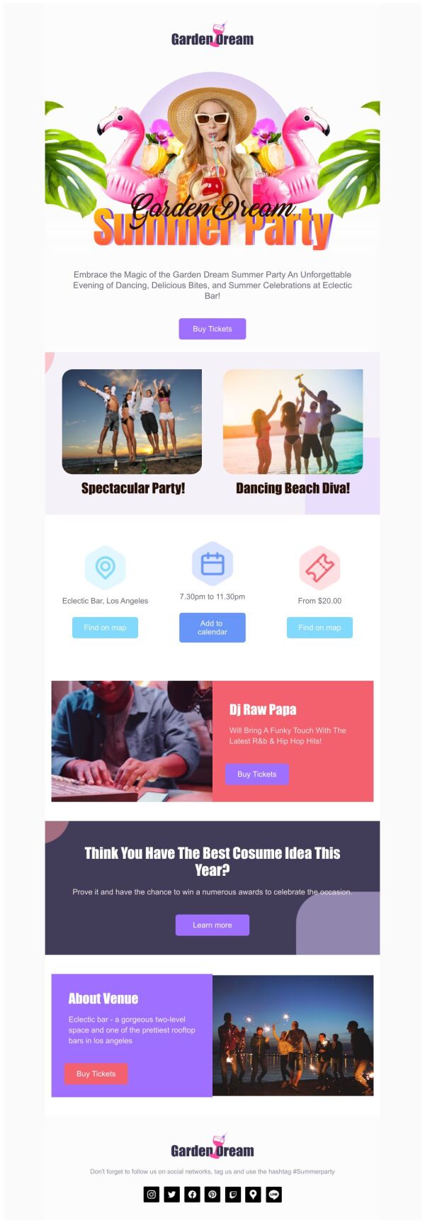 Event Promotion Email Template 'Garden Party' for Summer | PosterMyWall