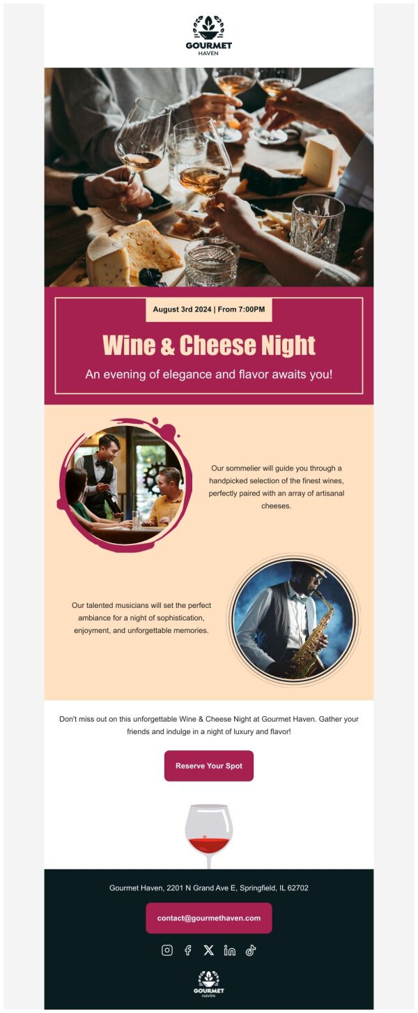 Event Promotion Email Template 'Gorumet Haven' for Food | PosterMyWall