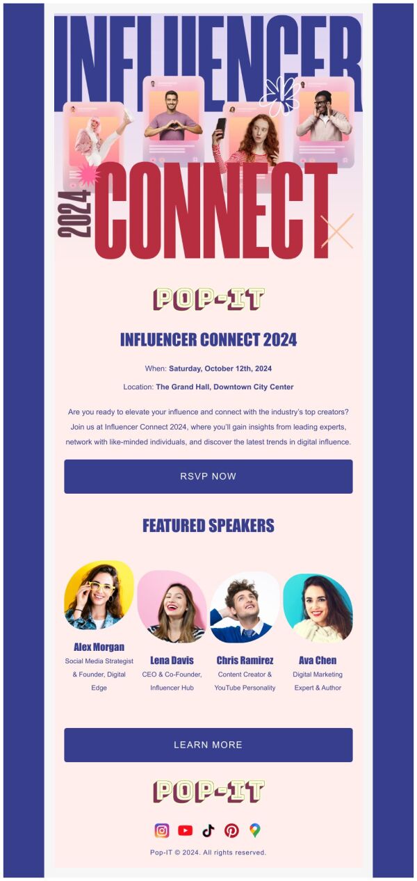 Event Promotion Email Template 'Influencer Connect' for Speaker ...