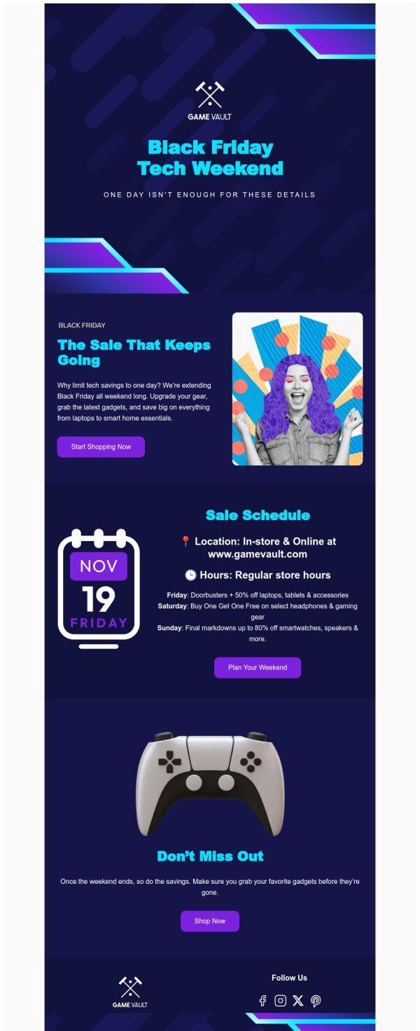 Event Promotion Email Template 'Laptops and Tablets' for Black Friday ...