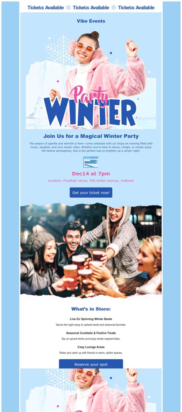 Event Promotion Email Template 'Magical Party' for Winter | PosterMyWall