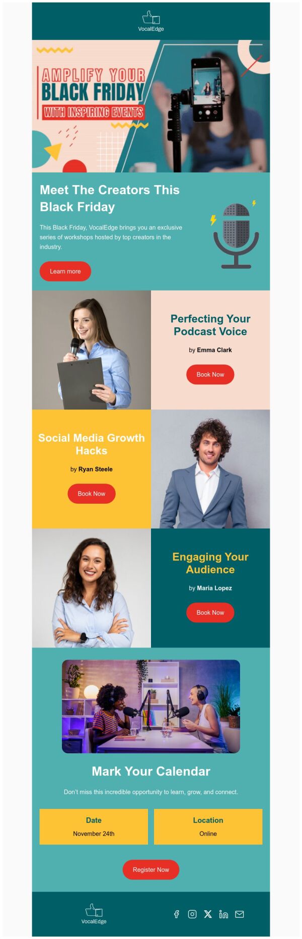 Event Promotion Email Template 'Meet The Creators' for Black Friday ...