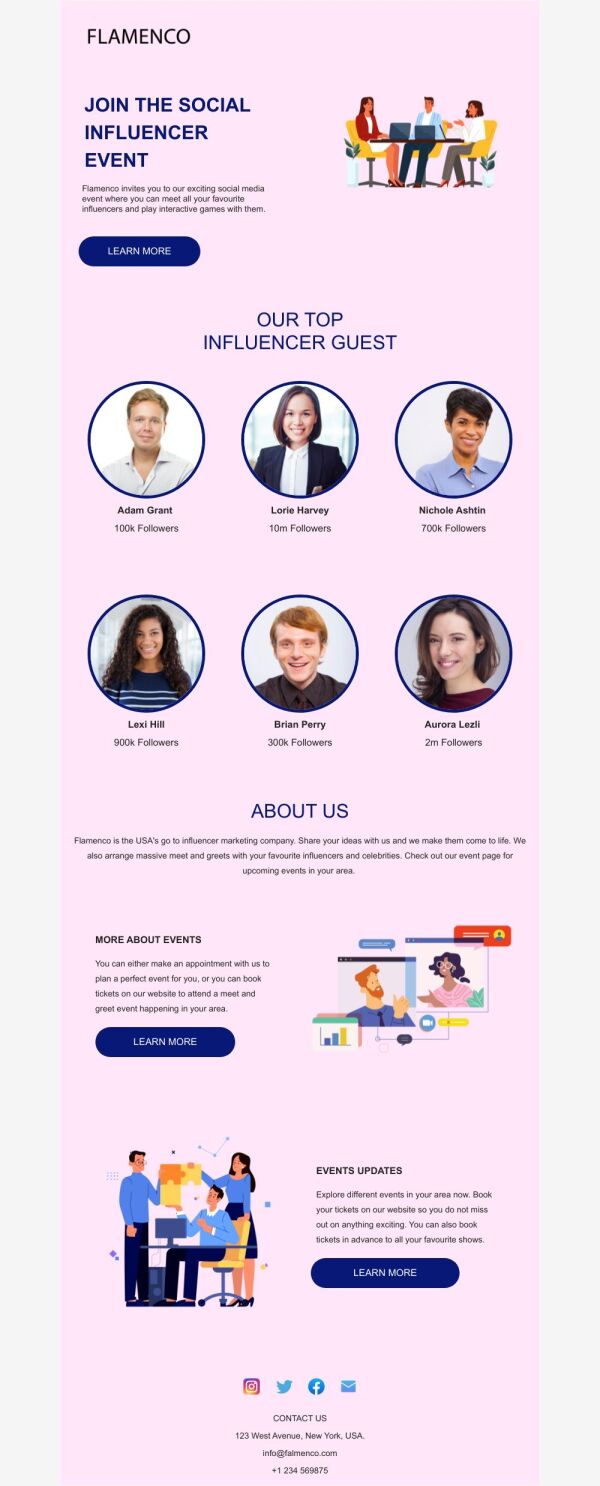 Event Promotion Email Template 'Meet The Influencers' for Publications ...