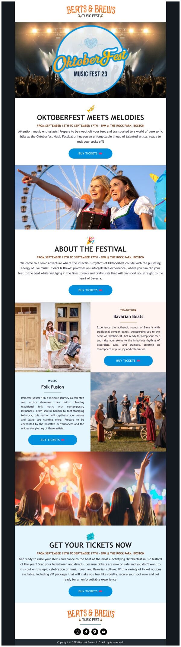 Event Promotion Email Template 'Melodies and Beats' for Oktoberfest ...