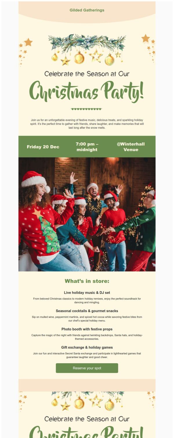 Event Promotion Email Template 'Music and Games' for Christmas ...