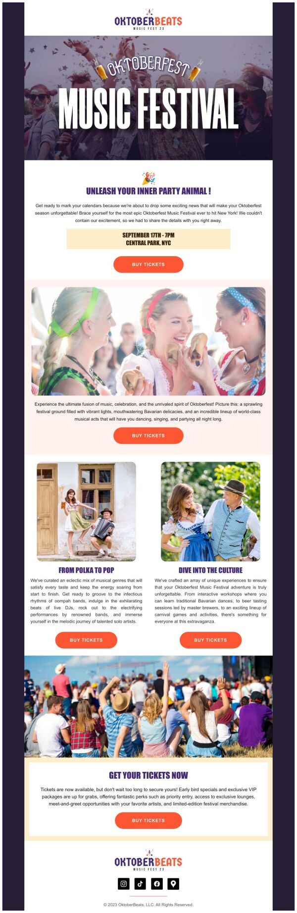 Event Promotion Email Template 'Music Festival' for Oktoberfest ...