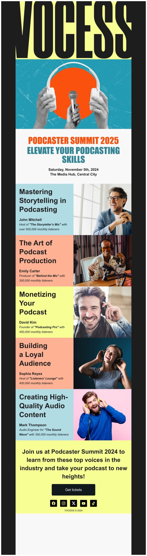 Event Promotion Email Template 'Podcast Skills' for Speaker PosterMyWall