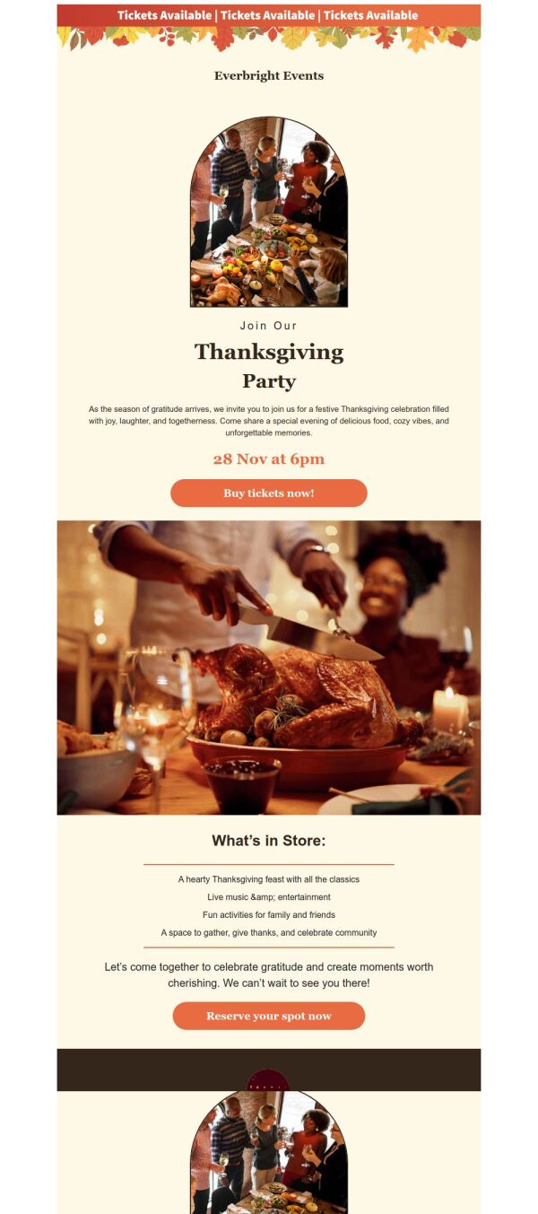 Event Promotion Email Template 'Season of Gratitude' for Thanksgiving ...