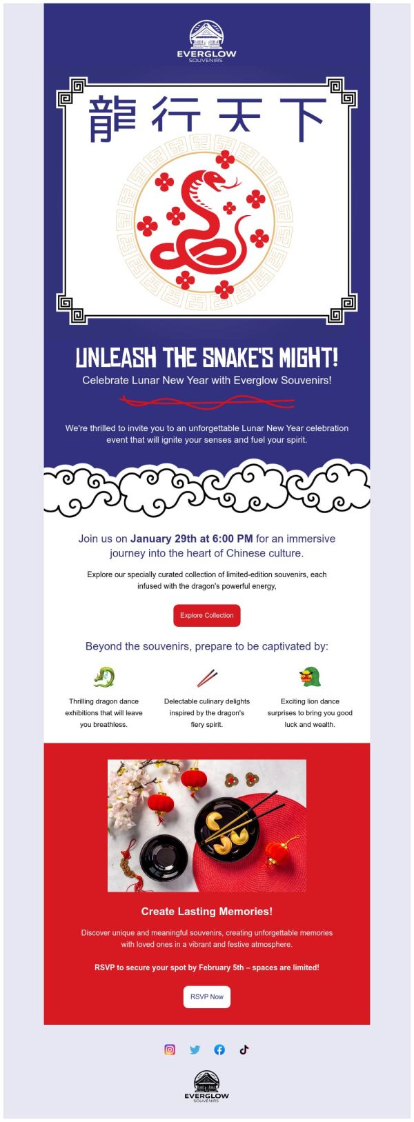 Email Design Chinese Event Promotion Email Template 'Souvenirs Shop' for Chinese New Year ...
