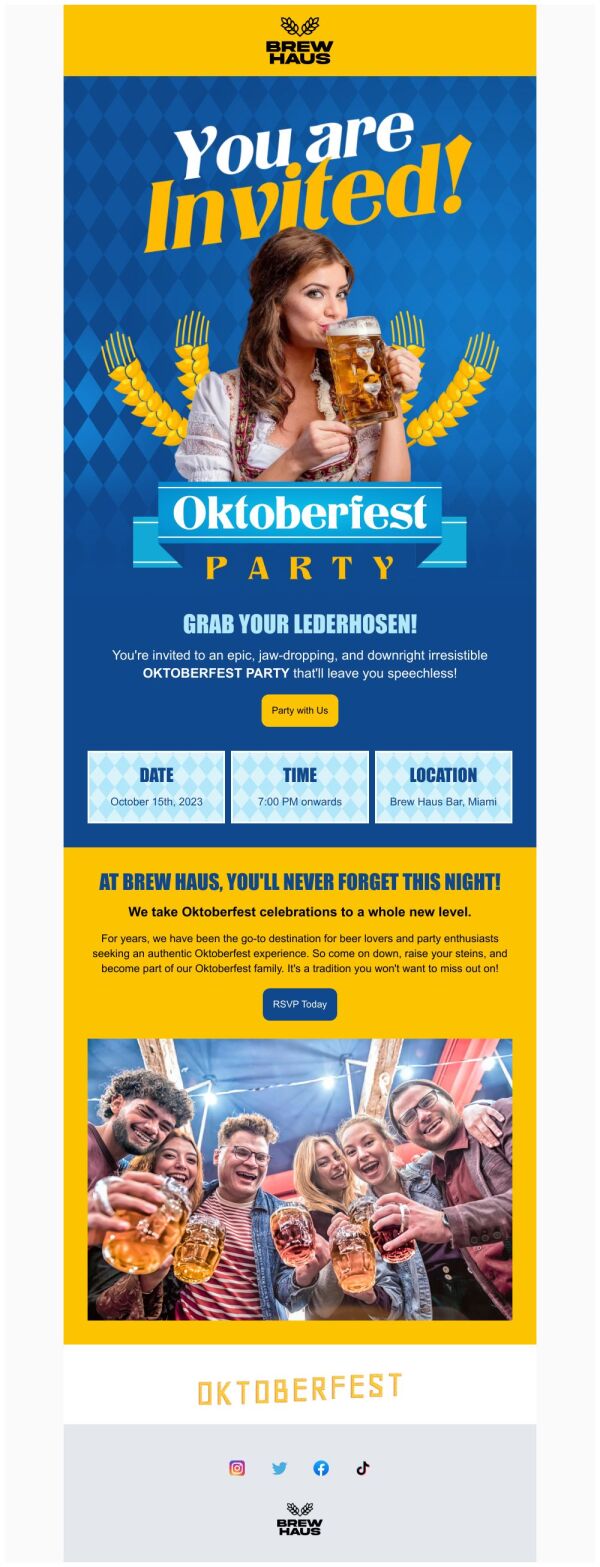 Invitation Email Template 'Bavarian Wonderland' for Oktoberfest ...