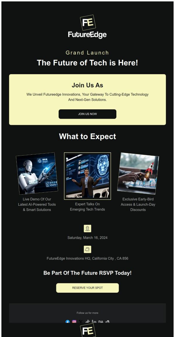 Invitation Email Template 'Next Gen Solutions' for Technology ...