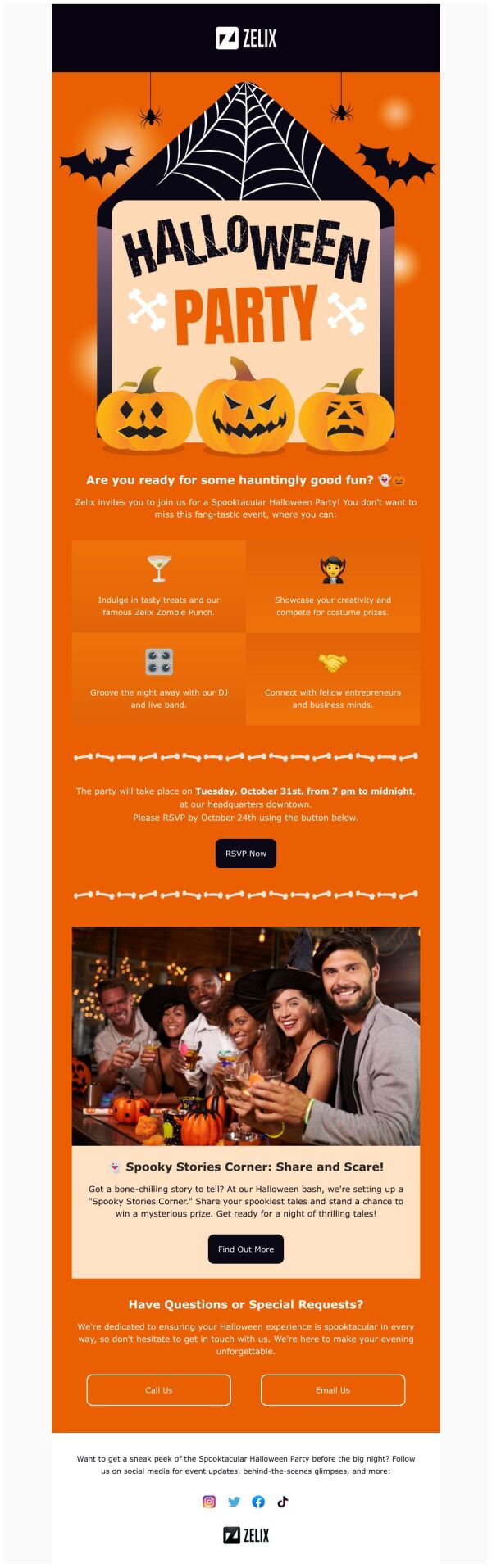 Invitation Email Template 'Spooky Party' for Halloween | PosterMyWall
