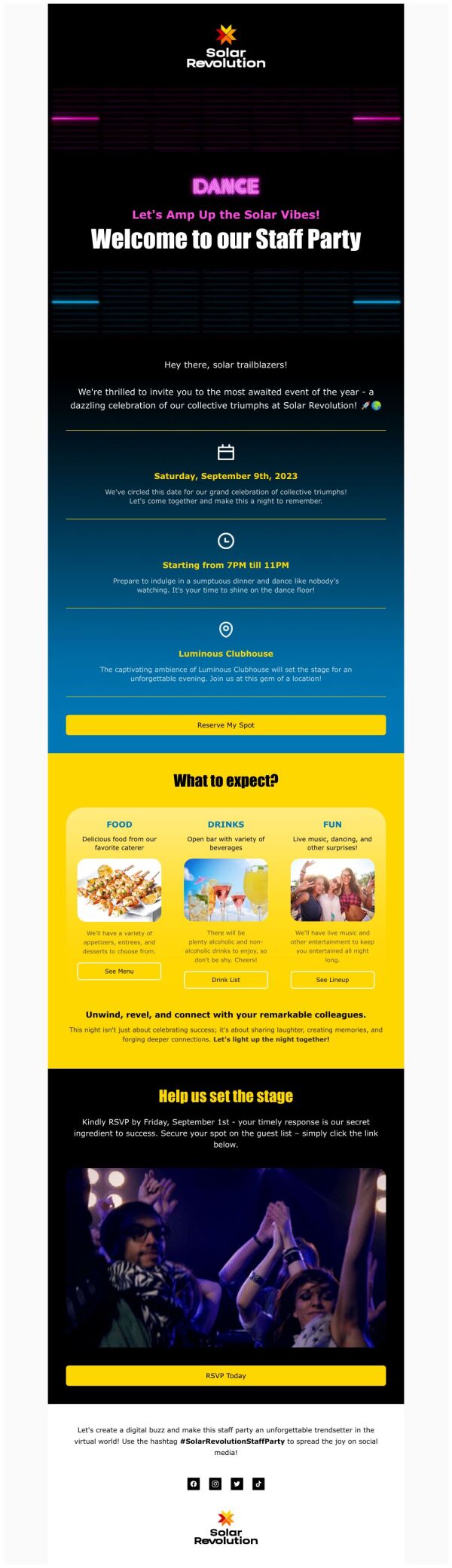 Invitation Email Template 'Staff Party' for Corporate | PosterMyWall