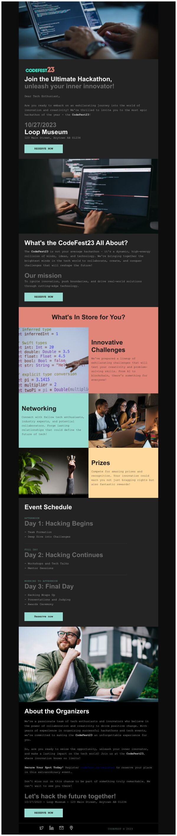 Invitation Email Template 'Ultimate Hackathon' for Technology ...