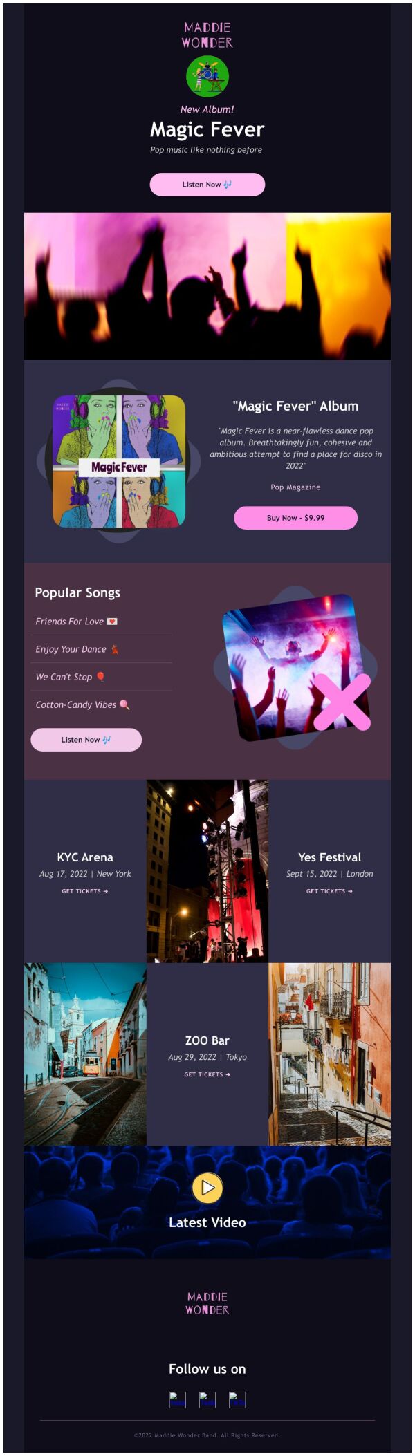 New Arrival Email Template 'Popular Songs' for Band | PosterMyWall