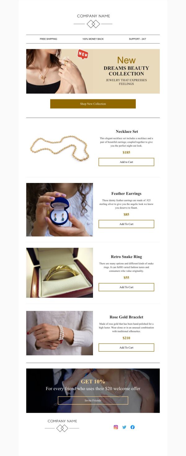 New Arrival Email Template #39 Shop Jewelry Collection #39 for Retail New Arrival Email Template #39 Shop Jewelry Collection #39 for Retail