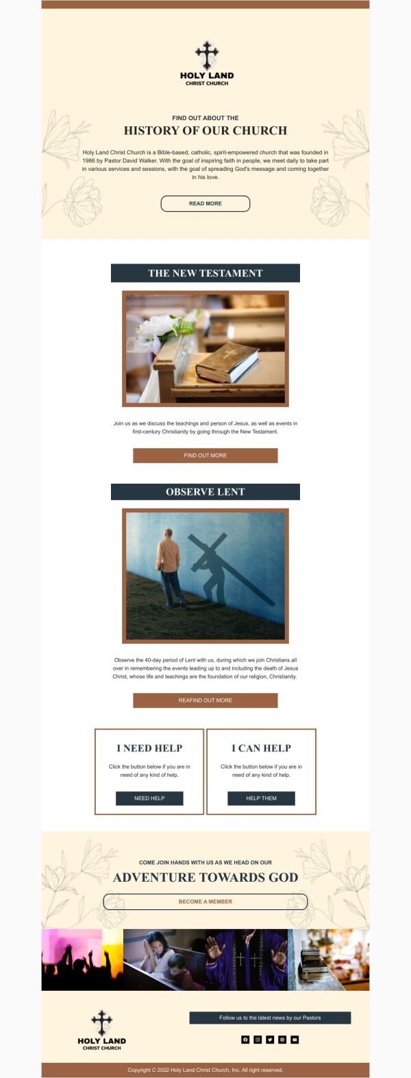 Newsletter Email Template 'Adventure Towards God' for Church | PosterMyWall