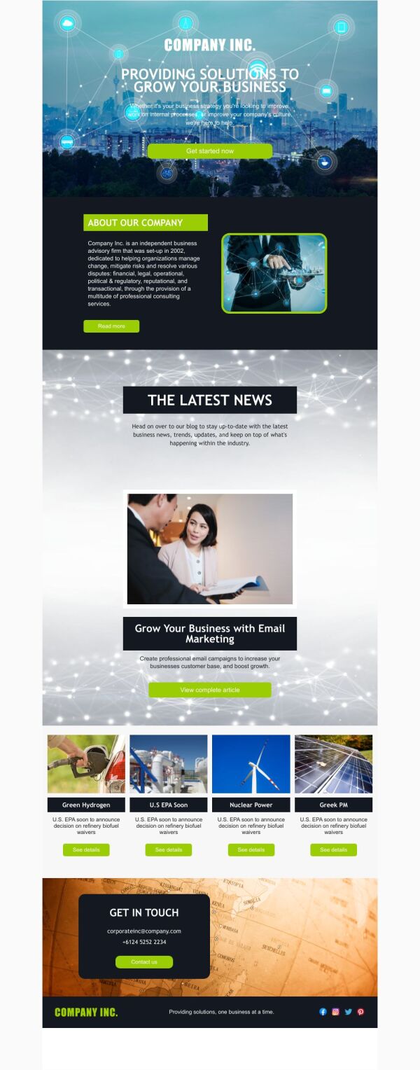 Newsletter Email Template 'Business Solutions Provider' for Corporate ...