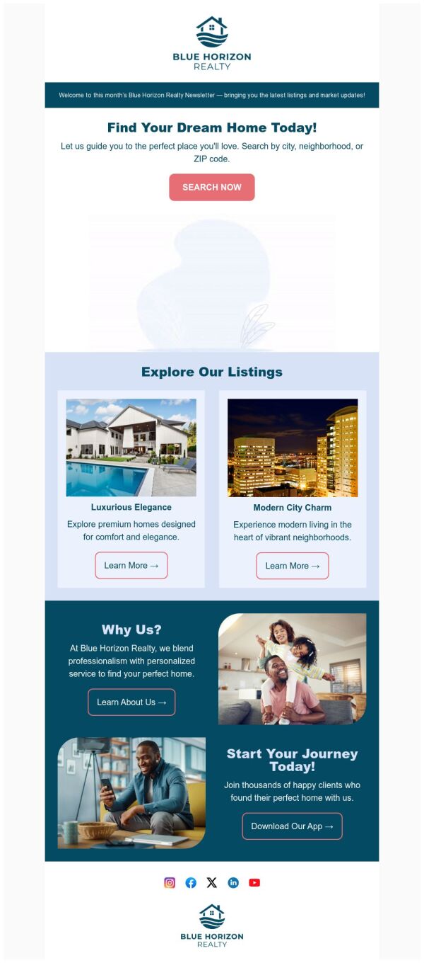 Newsletter Email Template 'Dream Home' for Real Estate | PosterMyWall